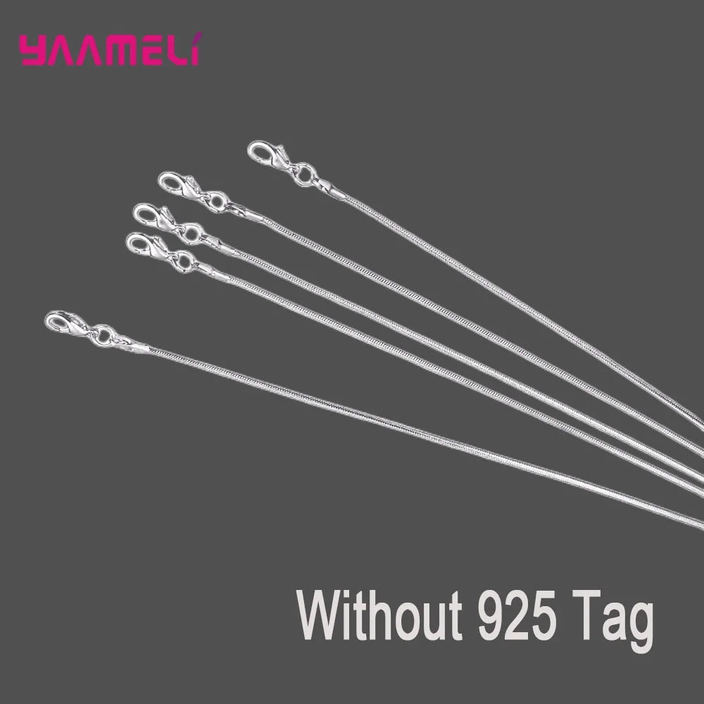 Authentic 5PCS Solid 925 Sterling Silver Jewelry Chains Necklace with Lobster Clasps fit Men Women Pendant 18 Designs 16-30 Inch