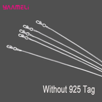 Authentic 5PCS Solid 925 Sterling Silver Jewelry Chains Necklace with Lobster Clasps fit Men Women Pendant 18 Designs 16-30 Inch