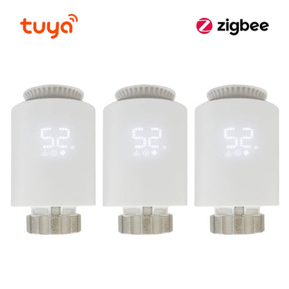Tuya Zigbee Thermostatic Valve Radiator Zigbee Thermostat Smart Thermostatic Radiator Valve Head Temperature Controller Alexa