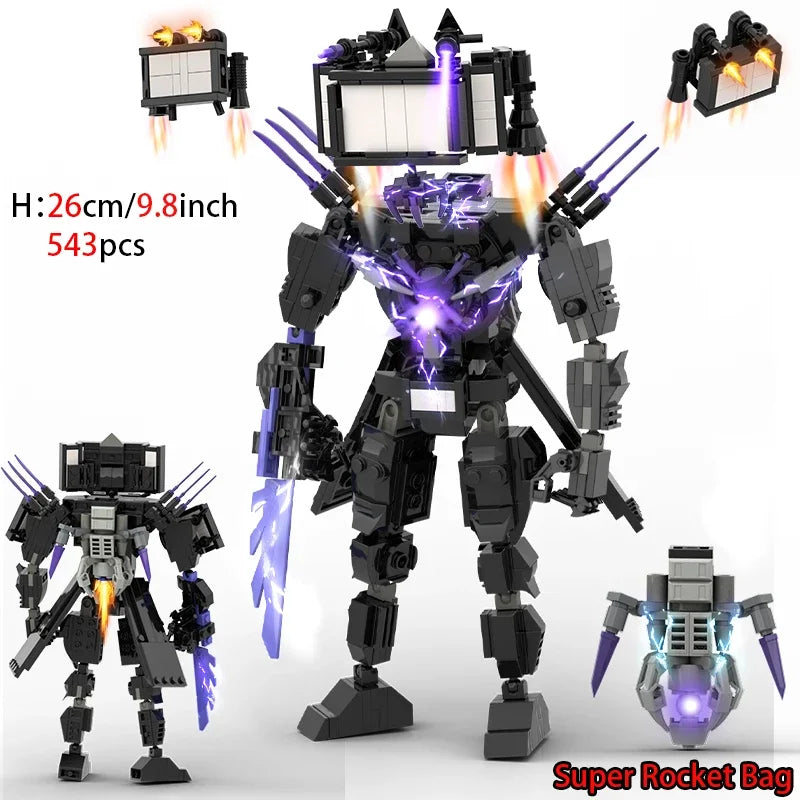 Moc Skibidi Toilet Figures Model Blocks Titan Cameraman Speakerman Construction Toys Party Halloween Decoration Boys Gifts