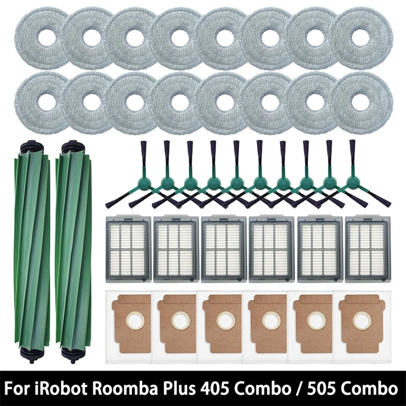 Fit for ( iRobot Romba Plus 405 Combo / 505 Combo ) Spare Parts Accessories Main Side Brush Hepa Filter Mop Dust Bag Consumable