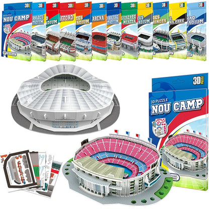 1Set Football Field Paper Puzzle Famous Stadiums Mini 3D Model Puzzle Home Decoration Assembly Football Fan Gifts Boys Girls ZYF