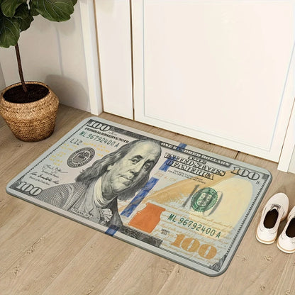 Creative 100Dollar Banknote Pattern Area Rug Bedroom Kitchen Laundry Room Corridor Halloween Christmas Easter Thanksgiving Decor