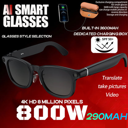 2026New AI Smart Glasses Minimalist Premium Bluetooth Calling Real-time Translation/4K Video Ultra-light TR90 Compatible Eyewear