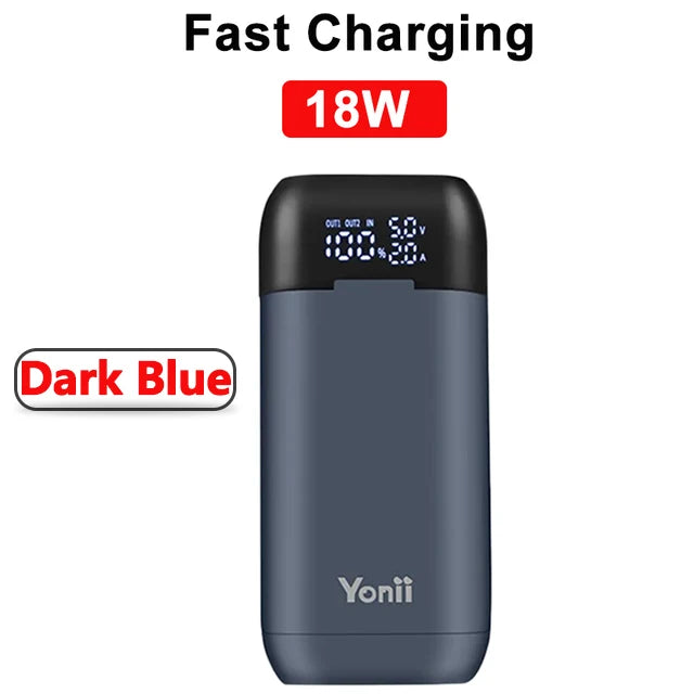 18650 Battery Charger Case DIY Power Bank Box Portable QC 3.0 PD 18W Fast Charging Case for 18650 21700 20700 Lithium Batteries