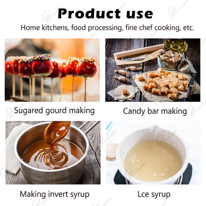 Digital Candy Thermometer with Stainless Steel Probe & Clamp for Sugar Cooking, Syrup Making, Deep Frying – Accurate ±1°F
