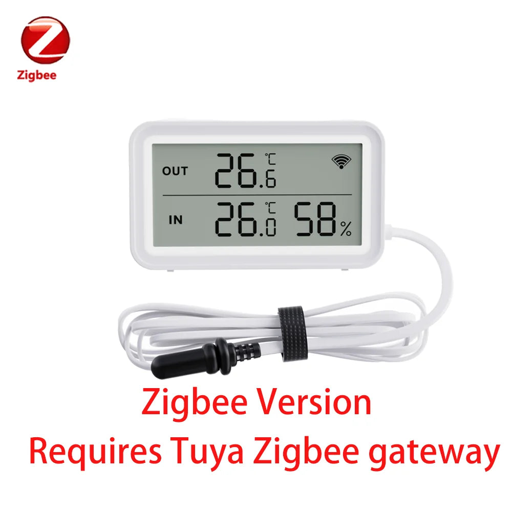 Tuya Zigbee Temperature and Humidity Sensor Thermometer Hygrometer for Smart Home APP Remote Control Support SmartLife