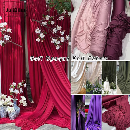 Stretch Knit Jersey Fabric Good Draping Cloth for Wedding Decor, Party Backdrops, Curtains,Photography Background Wide 170cm