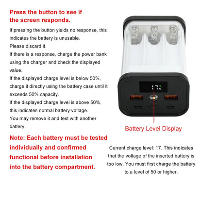 22.5W Fast Charging Power Bank Case No-Solder 6/12-Cell 18650 Battery Holder PD Power Supply Battery Energy Storage Box Kit
