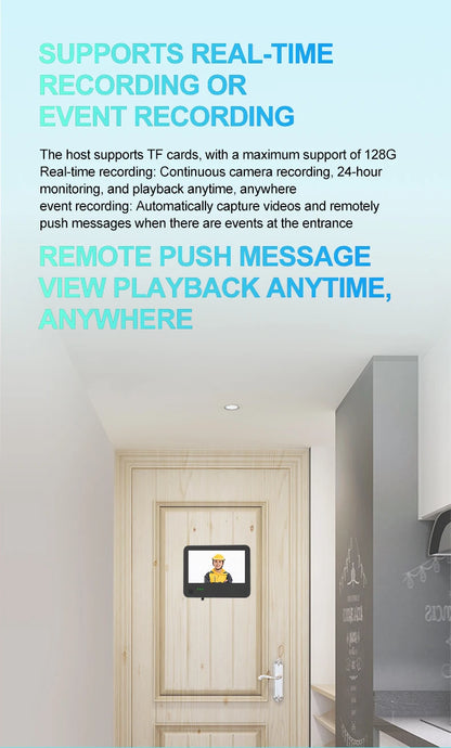 4.3inch Smart Life Door Peephole Camera WiFi Tuya Human Detection 120° 2KHD 3MP IPS Screen Remote Danmini Digital Door Video Eye