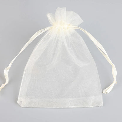 50/100pcs Colorful Organza Gift Bag 5x7 7x9 9x12 10x15 13x18cm Party Wedding Favors Candy Jewelry Packaging Drawstring pouches