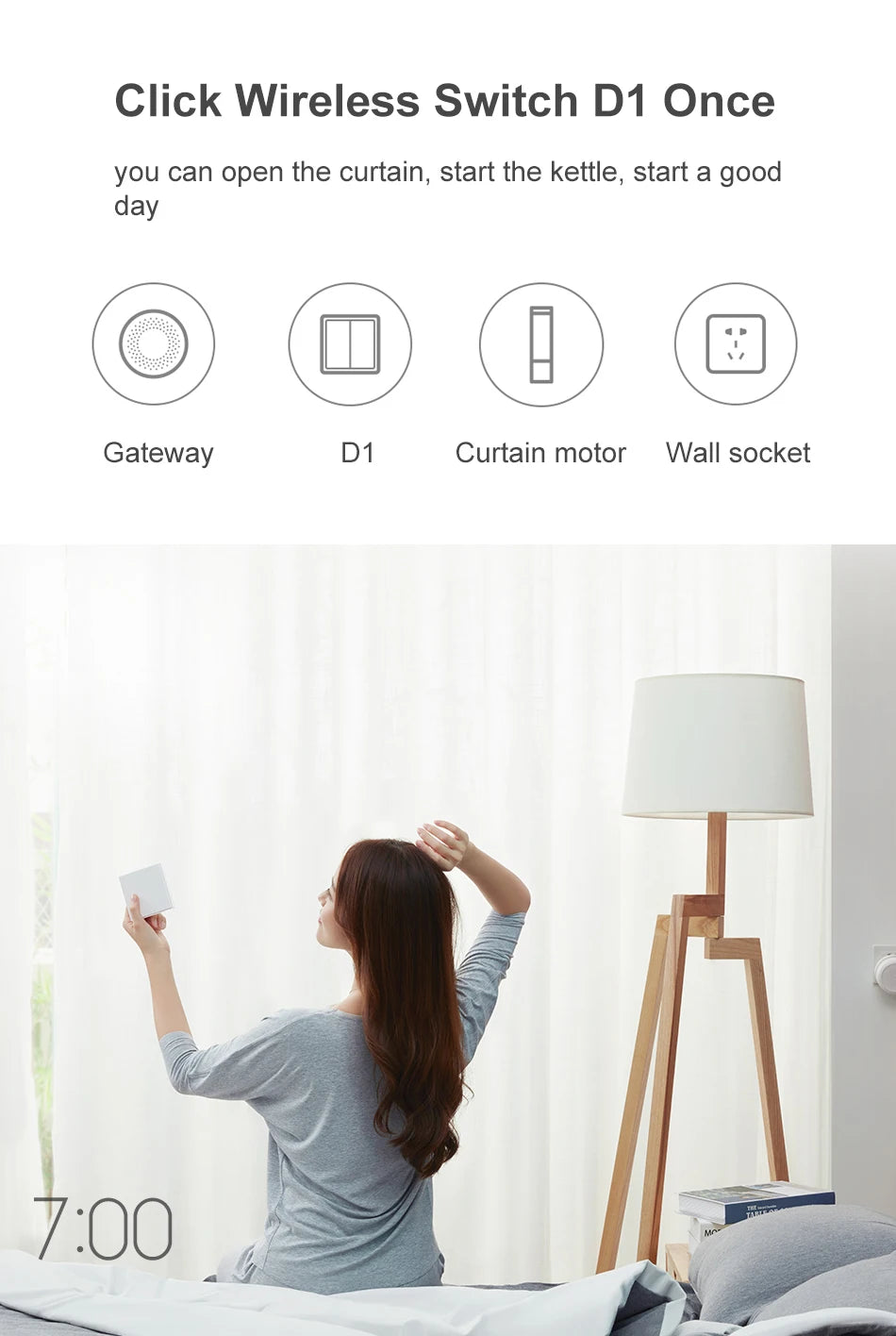 Aqara Smart Wall Wireless Switch D1 ZigBee Remote Control Key Light Switch Button For Mi home HomeKit APP