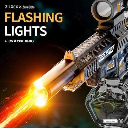 MK9 Pulse Children Electric Water Gun Automatic Water Absorption Induction Flash Light Spray Guns Summer Outdoor Toys for Kids