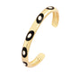 Fashionable Multicolor Gold Plated Gemstone Charm Bangle,Fine Colorful Enamel Open Adjustable Bracelet Jewelry Supply  Q35