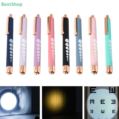 ★★★LED Medical Penlight Flashlight With Pupil Gauge Pocket Clip Pen Light For Doctor Nurse Diagnosis