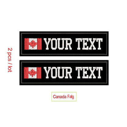Custom Name Embroidery Patch Army Black Patches US Brazil France UK Country Flag Personalized For Jacket, Bag, Coat; 2 Pcs/ Lot