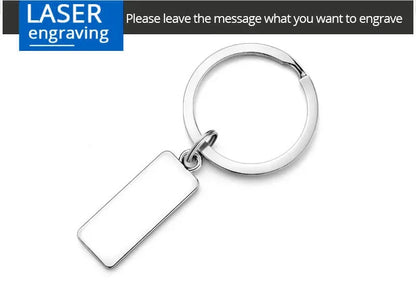 Customized Engraved Name Plate Number Keychain For Car Logo Personalized Anti-lost Keyring Key Chain Ring Best Gift P009C