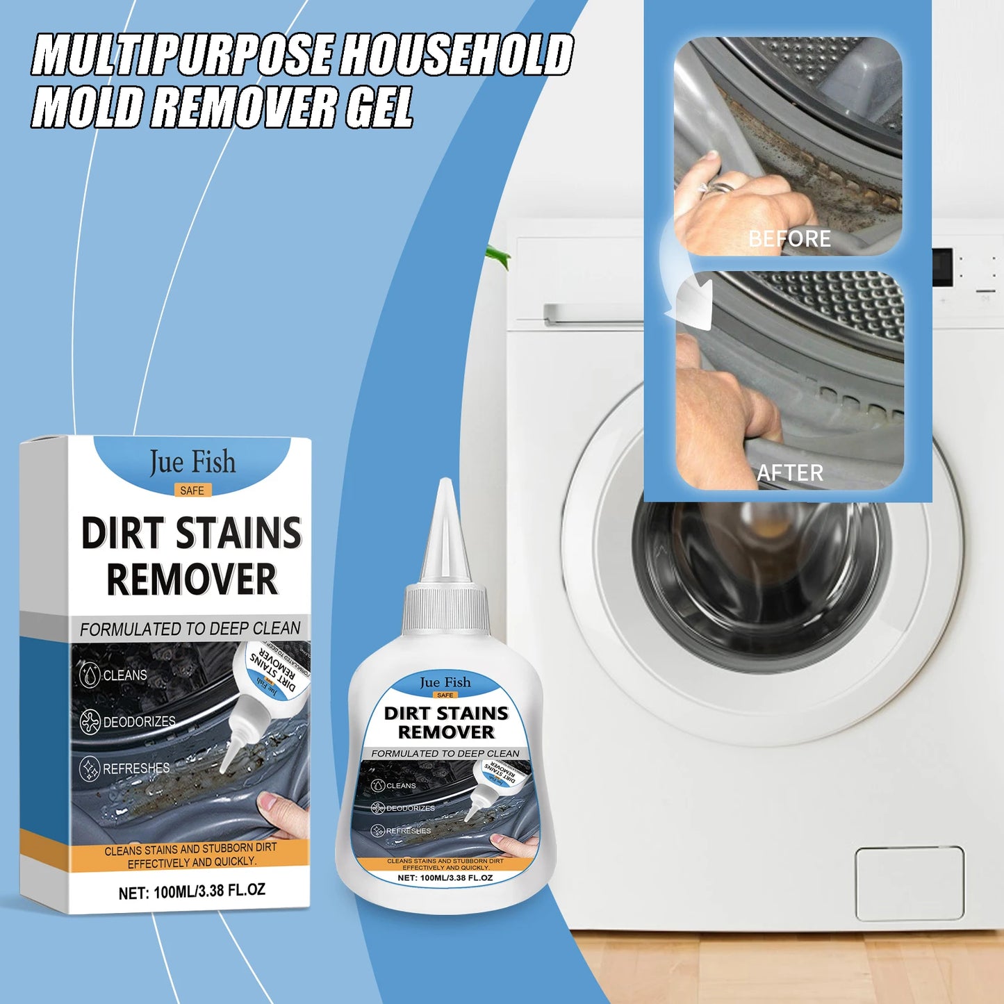 Mold Remover Gel Effectively Removes Scale Mildew & Stubborn Stains Multipurpose Household Decontamination Cleaning Gel 100ml