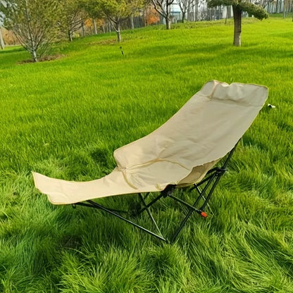 300-Pound Heavy-Duty Foldable Beach Chair with Adjustable Height and Crossed Backrest - Portable Outdoor Chair for Camping, Fish