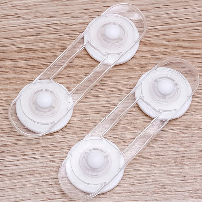 5pcs Baby Transparent Safety Locks Anti-opening Cabinet Open Glass Cabinet Safety Lock Anti-clip Hand Door Lock Fixing Clips