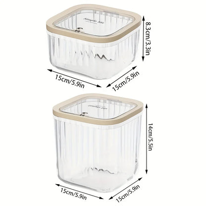 Clear Laundry Capsule Dispenser - Odorless plastic storage container for detergent and dryer sheets, flip-top organizer