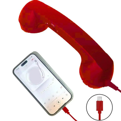 Type C Universal Retro Telephone Handset Retro Telephone Receiver Handset Mini Microphone Speaker for Mobile Phones Computers