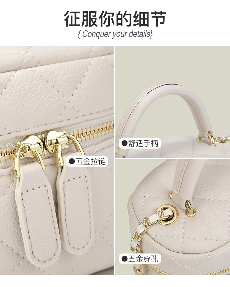 Classic Mini Quilted Chain Stitch Womens Crossbody Bagshoulder Bag Fashionable Designer Handbag High Quality PU Womens Small Bag