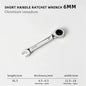 1Set 6mm-19mm Reversible Combination Stubby Single Wrench Stubby Combination 72 Tooth Ratchet Socket Spanner Nut Repair Tools