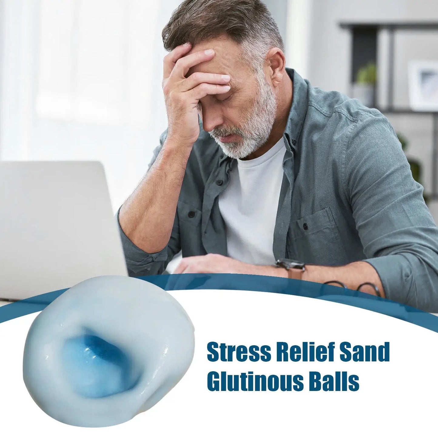 Stress Relief Sand Glutinous Balls-6PCS Squeeze Ball Toy Adults Portable Shapeable Sensory Fidget funToys for Anxiety Focus