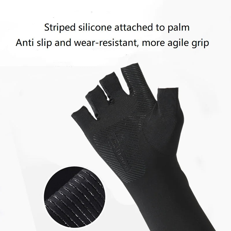 A Pair Outdoor Sports Cycling Summer Sunscreen Ice Feeling Long Gloves