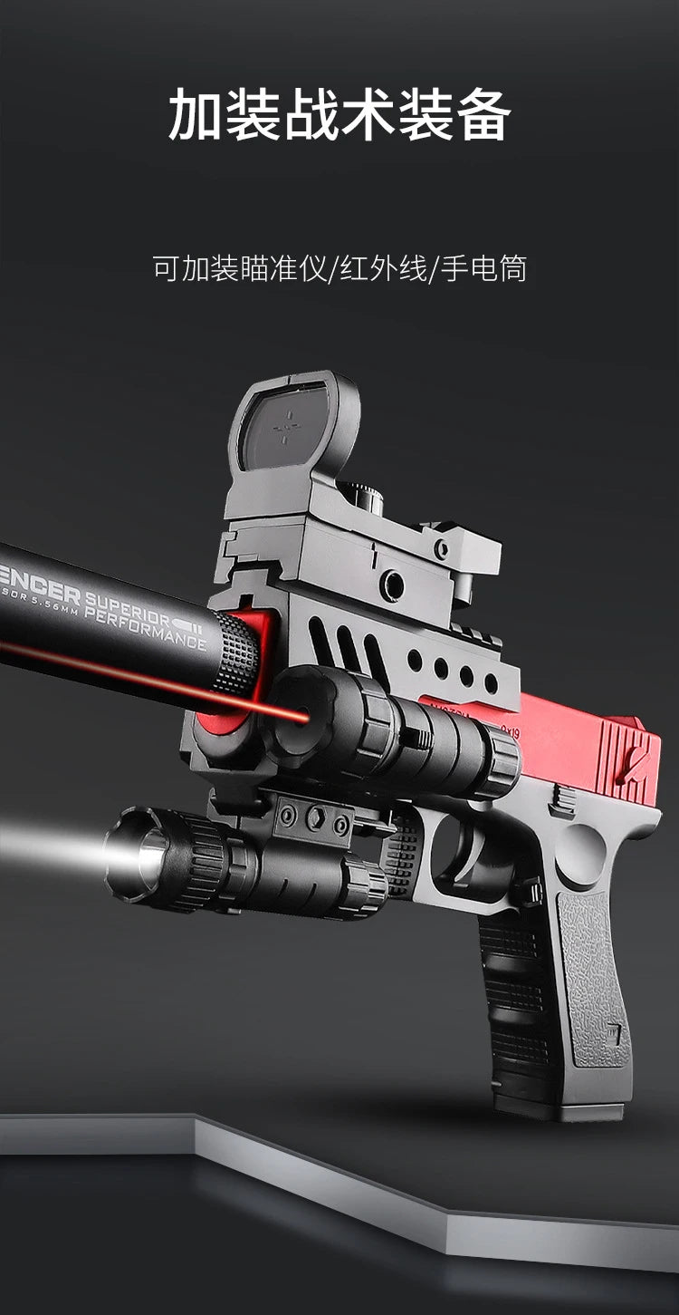 Summer Outdoor Ejecting Shell Pistol Soft Bullet Toy Gun Outdoor Game Boys Gift Weapon Armas Shoot Kids Safety Fun Design Gifts