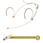 Beige Headset Mic Wireless Double Earhook Headworn Microphone 3.5mm 3 Pin Amplifier Voice Speaker Microphone Accessories