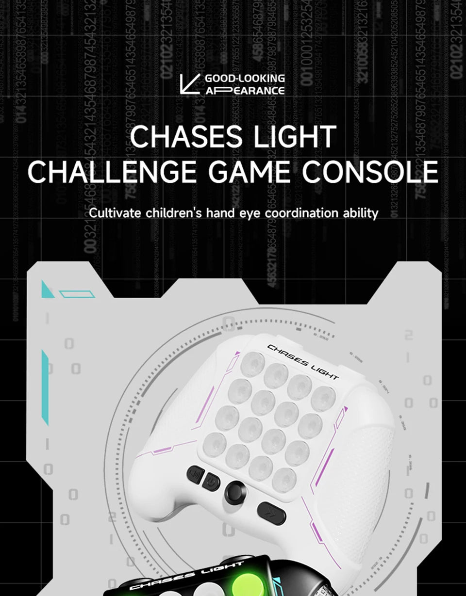 Electronic Pop Light Up Game Handle Toys for Children Adults Fidget Anti Stress Relief Toys Chases Light Game Console Xmas Gifts