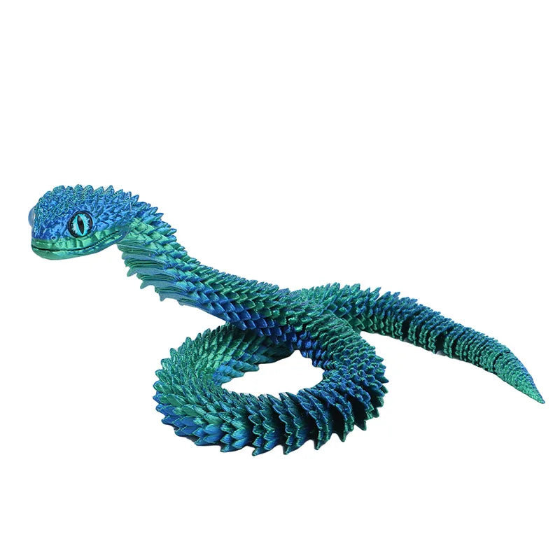 3D Printed Snake Rotatable Joints Snake Figurines Home Office Desktop Crafts Ornament Creative Home Garden Landscape Kids Gift