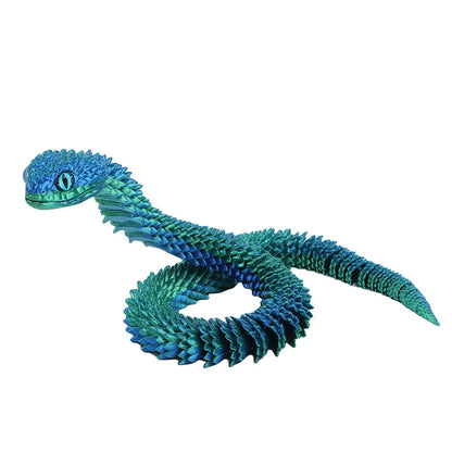 3D Printed Snake Rotatable Joints Snake Figurines Home Office Desktop Crafts Ornament Creative Home Garden Landscape Kids Gift