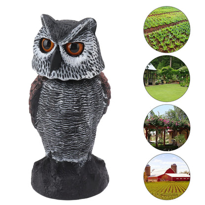 Owl Decoy to Scare Birds Owl Decoy Plastic Shake Head Owl Decoy To Scare Birds Away Scarecrow Fake Owl Outdoor Garden Decoration