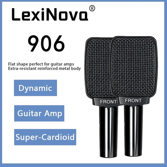 2 Pieces 906 Professional Dynamic Microphones XLR Connector Instrument Mic For Stage Performance Live Recording (Guitar, Drums)