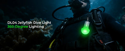 Wurkkos DL04 RGB Signal Light 9 RGB Modes IPX8 Waterproof Detachable 800mAH Battery, Jellyfish Design for Camping, Diving
