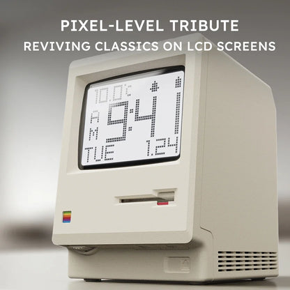 Budzik w stylu Retro Macintosh Klasyczna ozdoba na biurko z cyfrowym zegarem