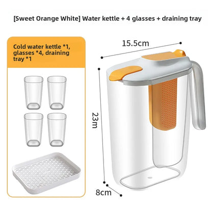 Large Capaci Cold Water Pot Heat Resistant Drop Proof Fruit Tea Barrel Beverage Ice Water Bottle for Frie Home Use