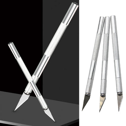 DIY Aluminum Alloy Hand Carving Knife Model Making Art Knife Woodcarving Hand Account Cutting Paper Cutting Tool Accessories