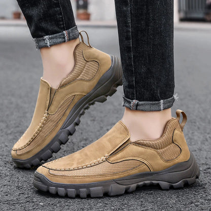 Men's Slip on Loafers Suede Leather Casual Shoes Summer Plus-Size Driving Shoes