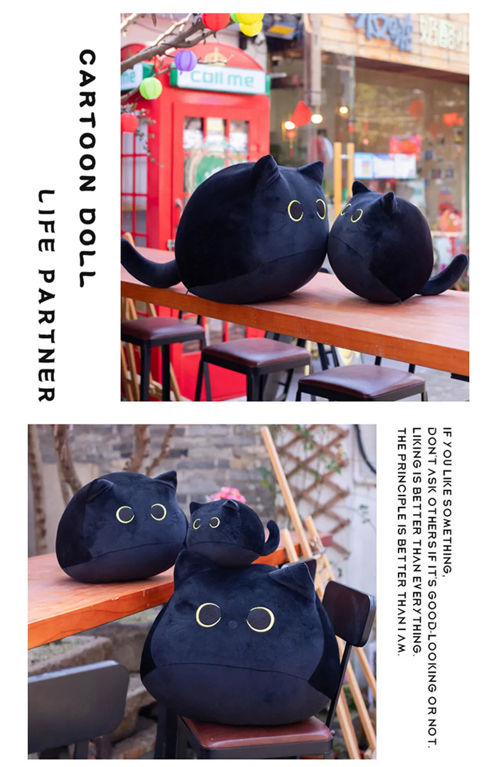 10/30CM Cute White Black Cat Plush Toys Soft Pillow Kawaii Kitten Cat Cartoon Stuffed Animals Cushion Decoration Pendant Gift