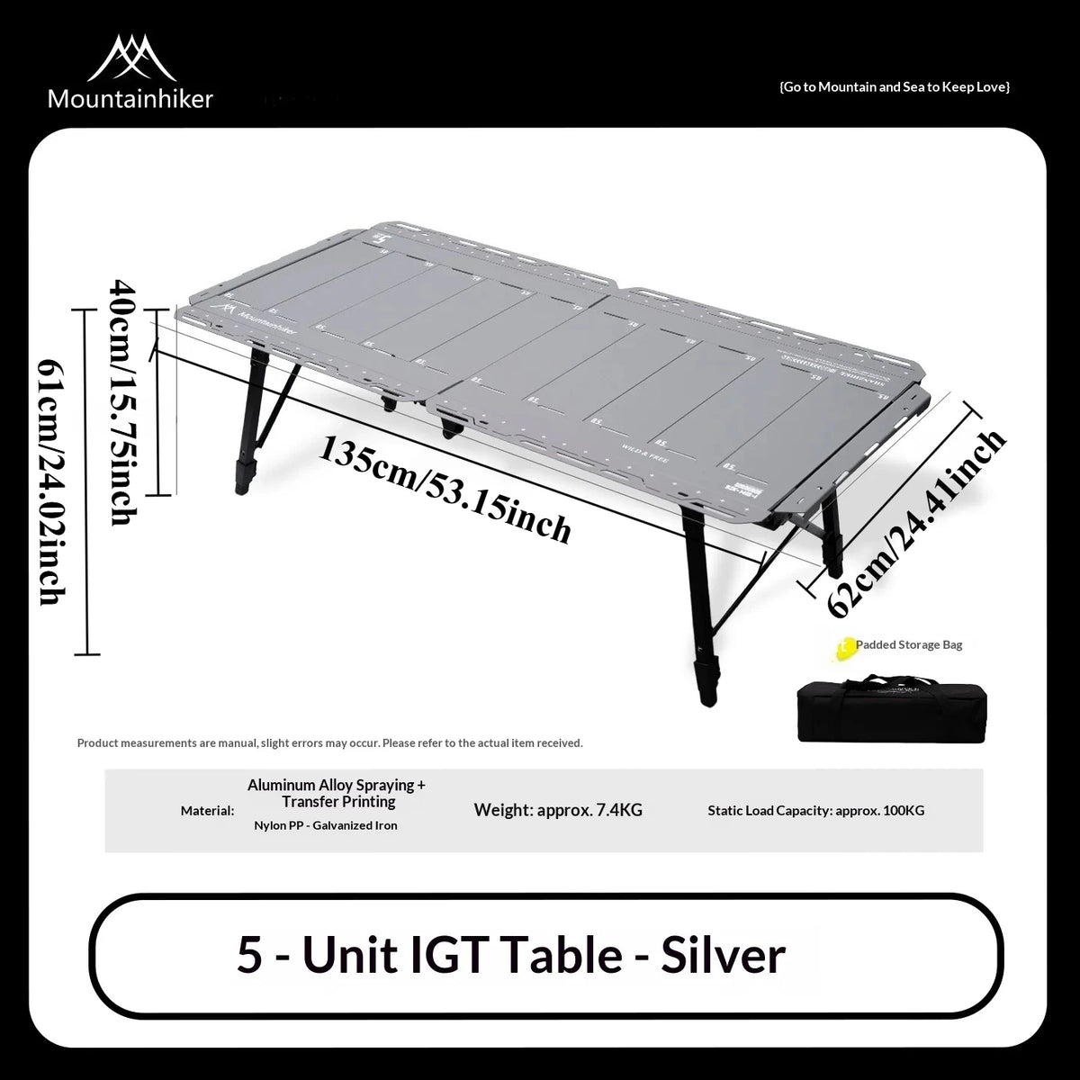 Folding IGT Camping Lift Table Mountainhiker, Portable Outdoor IGT Cooking System, 3-5 Tables, Multi-Purpose Camping Tables