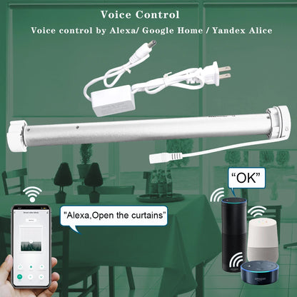 Tuya WiFi Mini Motorize Roller Blind Motor Smart life App Shutter Shade Engine For 38mm Tube Voice Smart Control Home Automation