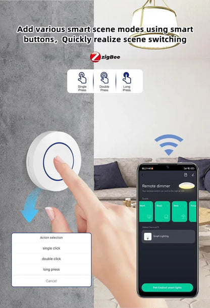 Ewelink Zigbee Switch Push Scene Button Switch Wireless Remote On Off Key Controller Scenario Switch Support Home Assistant