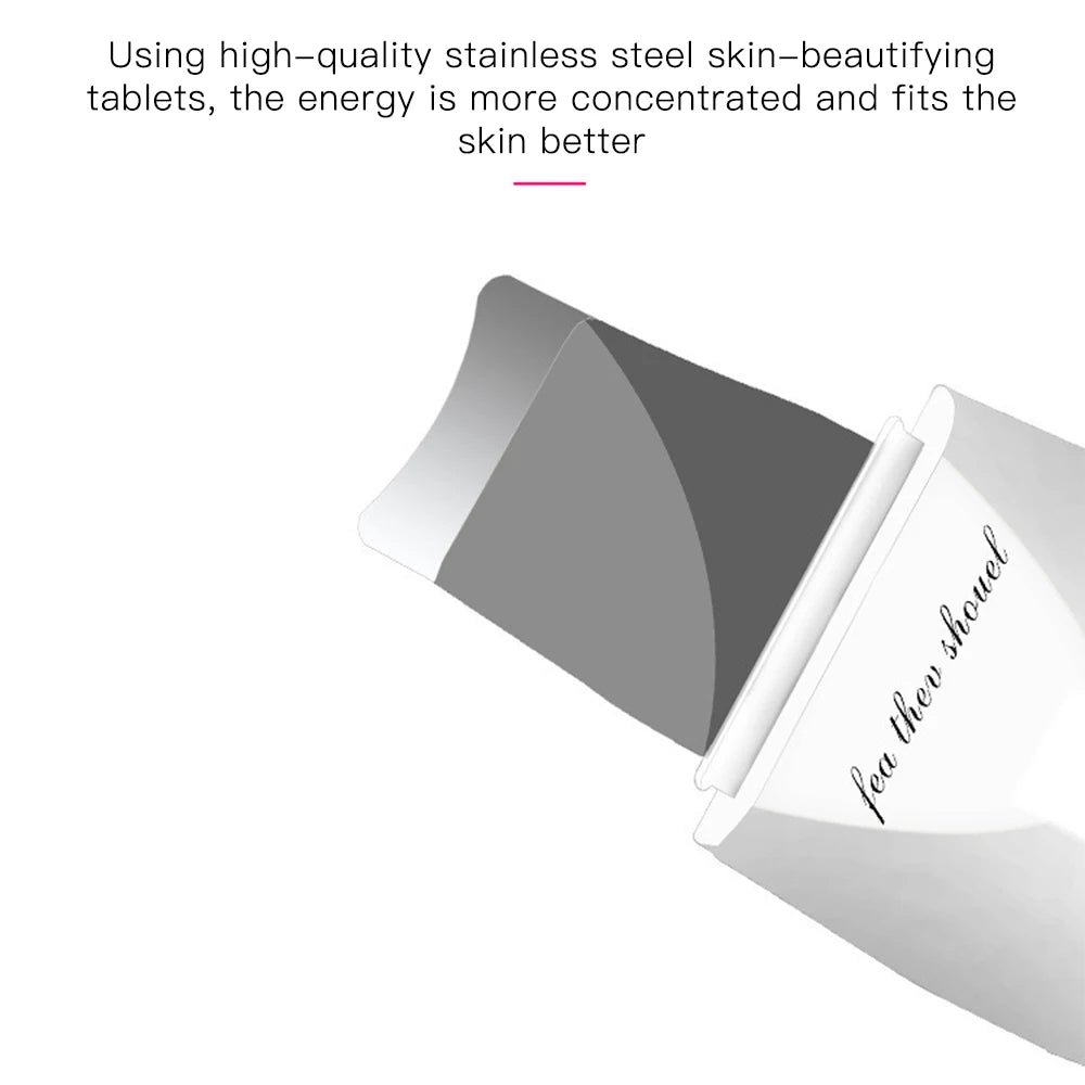 Ultrasonic Skin Scrubber Peeling Blackhead Remover Deep Face Cleaning Acne Pore Cleaner Facial Shovel Cleanser EMS Microcurrent