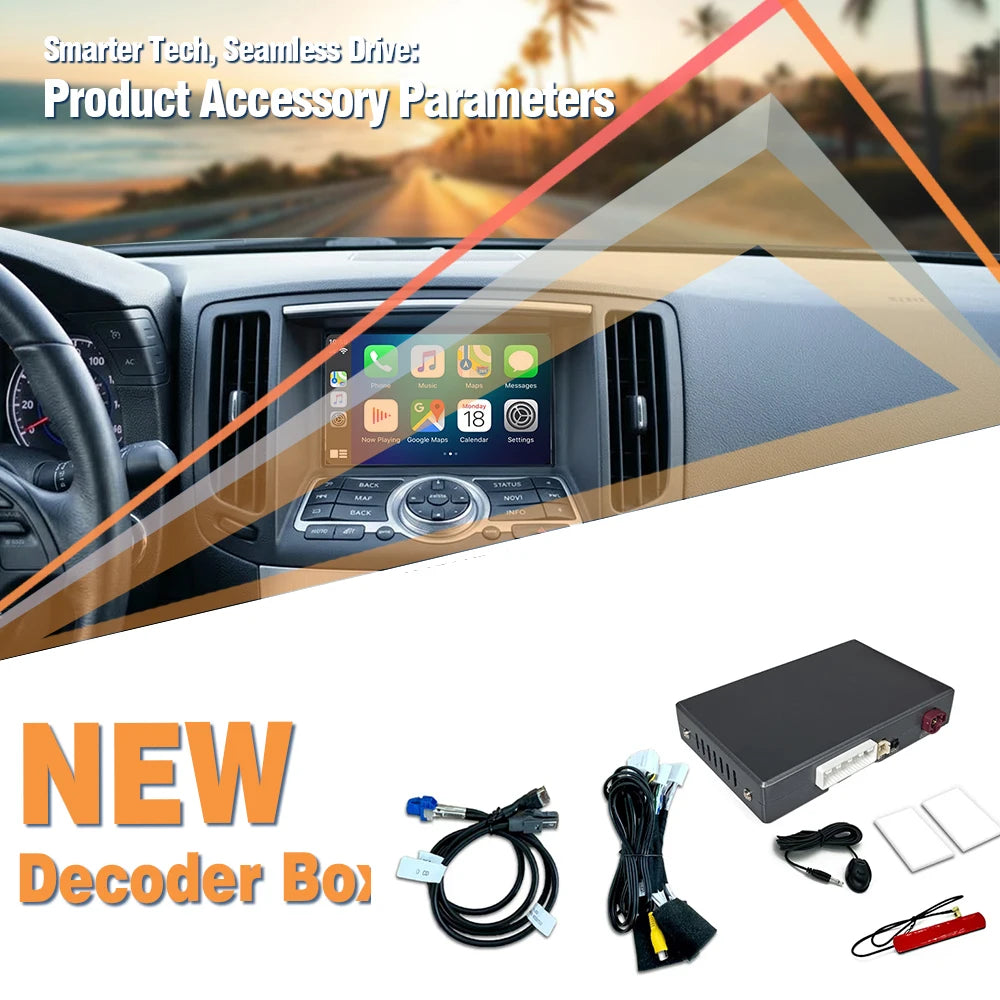 AUTOTOP Wireless CarPlay Android Auto Upgrade Adapter for Infiniti G35 G37 Coupe Sedan G M EX FX JX QX Series 2009-2014 Car AI Box, 7 8 inch HD Screen GPS Airplay BT, SWC Steering Wheel Control, Keep Original Factory System M