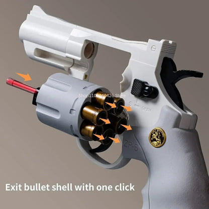 Revolver ZP5 357 Toy Gun Continuous Firing Launcher Pistol Soft Dart Bullet CS Outdoor Battle Game for Teenagers Adult Play