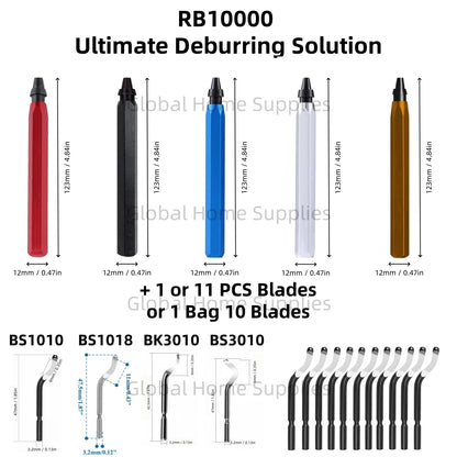 Deburring Tool Set RB1000 with Swivel Blades 1 or 11 PCS BS1010 BS1018 BK3010 BS3010 Metal Handle Deburr Tool Edge Burr Remove